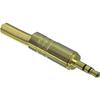 Connettore jack JC-031 Jack da 3,5mm maschio stereo, metallo, placcato oro,
 Protezione cavo.